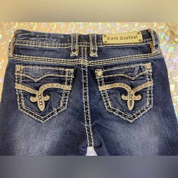 Rock Revival Raizel Mid-Rise Bootcut Bling Jeans Women's 27 *Altered Petite Hem* - Picture 15 of 16